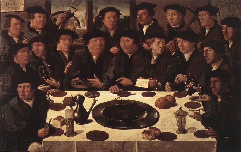 ANTHONISZ  Cornelis Banquet of Members of Amsterda  s Crossbow Civic Guard Spain oil painting art